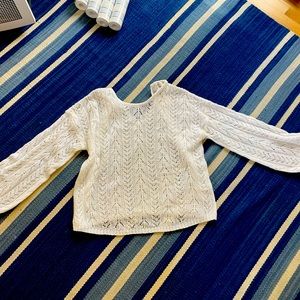 NWT white tie back crochet sweater from. Anthropologie